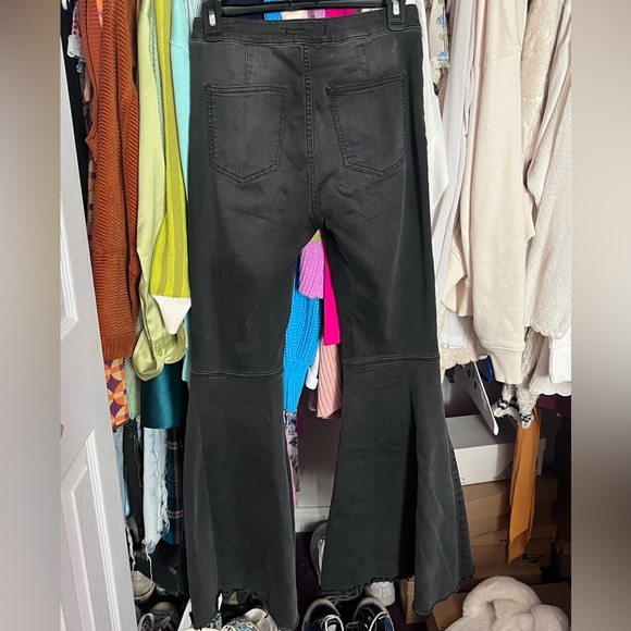 Black Free People Just Float On Flare Leg Jeans - Picture 4 of 5